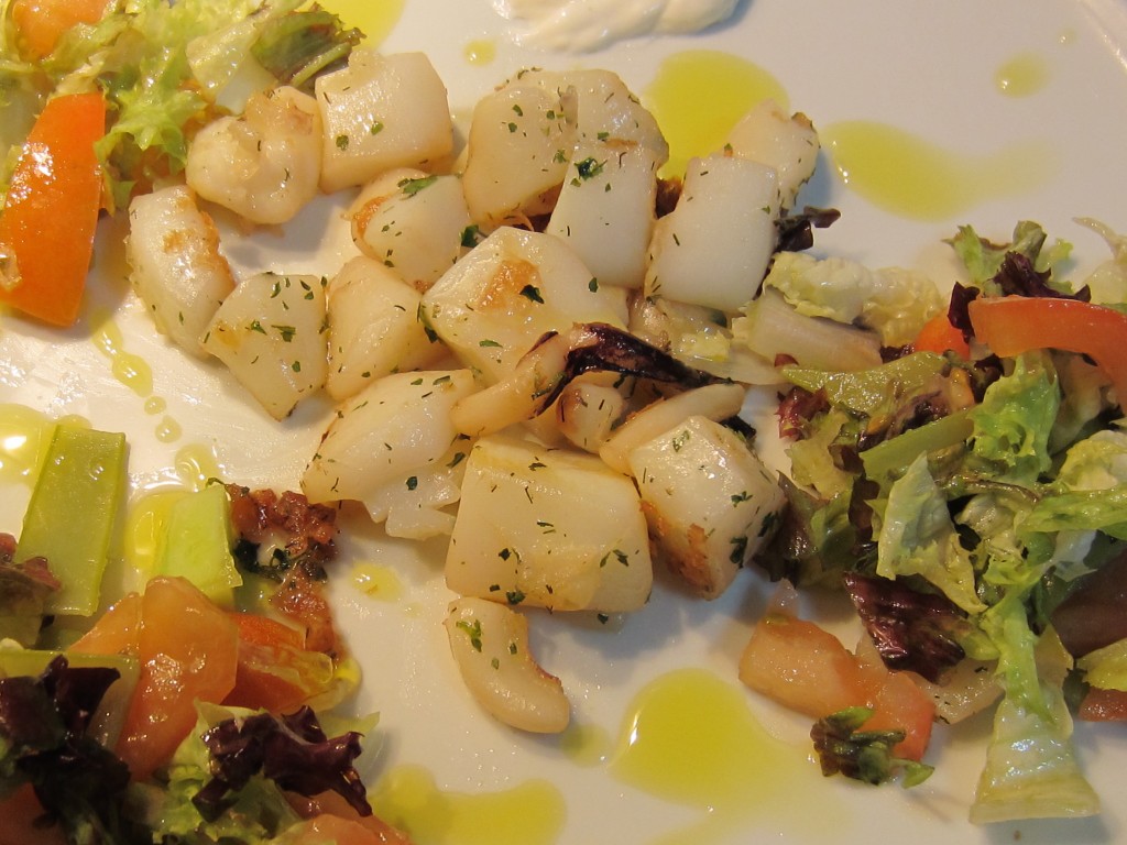 seppie grigliate con insalatina fresca e maionese