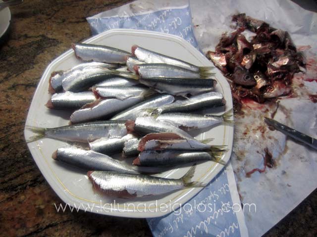 Sardoncini alla Piastra, ricetta veloce e gustosissima.: pulisci il pesce, con forza tira la testa con tutte le interiora