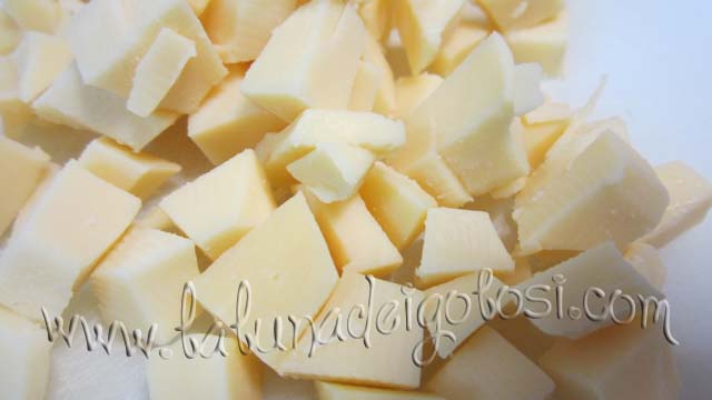 taglia il formaggio a dadini